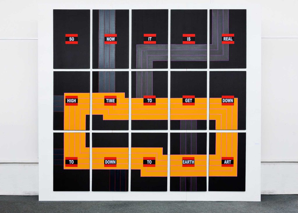 Series ‘EARTH ART’ -4  polyptych, 15 parts,  oil , canvas  370 x390 cm  2008
