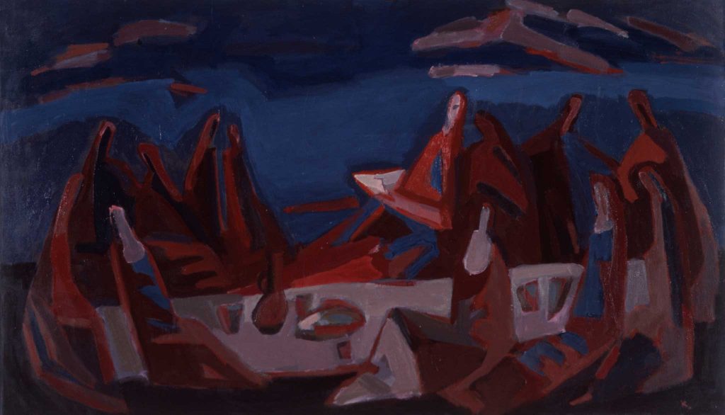 THE LAST SUPPER  oil, canvas  120 x 220 cm  1989
